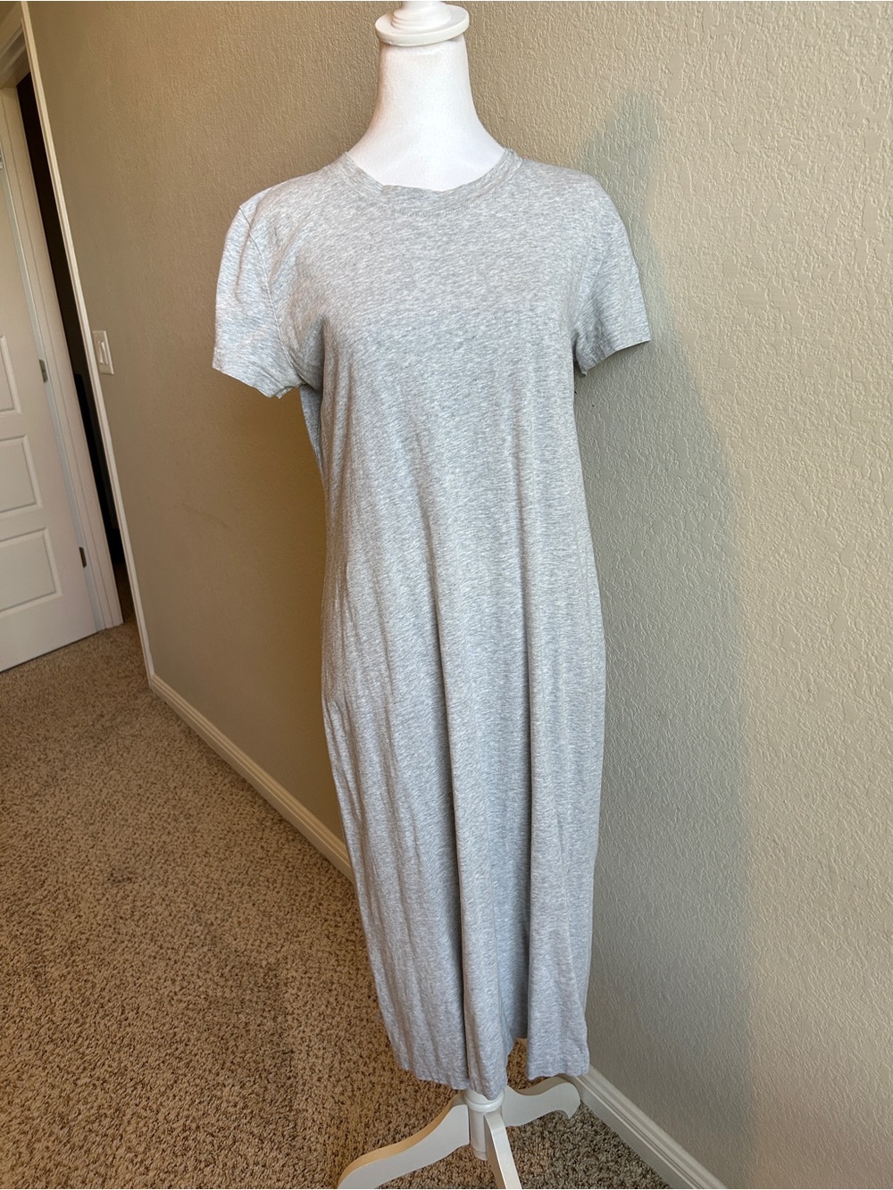 J. CREW Heather Gray Short-sleeve Tee Shirt Maxi Dress Women’s Size Medium